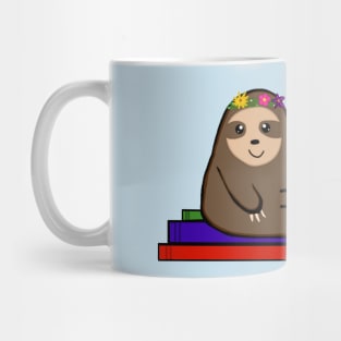 Sloth On Books Mug